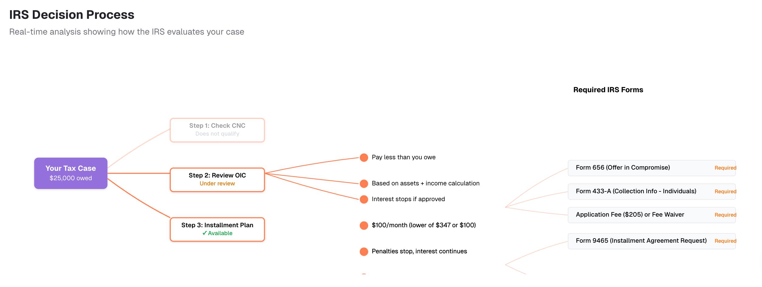 IRS Decision Process Dashboard Preview